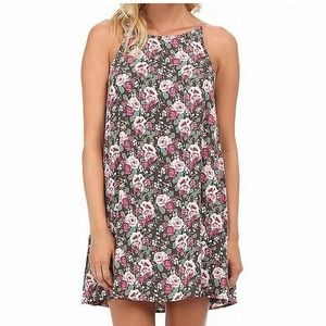 Vans green and pink floral spaghetti strap dress